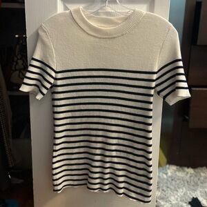 NWOT Sezane Striped Short Sleeve Sweater